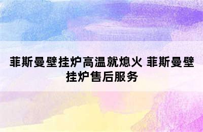 菲斯曼壁挂炉高温就熄火 菲斯曼壁挂炉售后服务